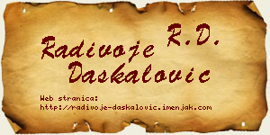 Radivoje Daskalović vizit kartica